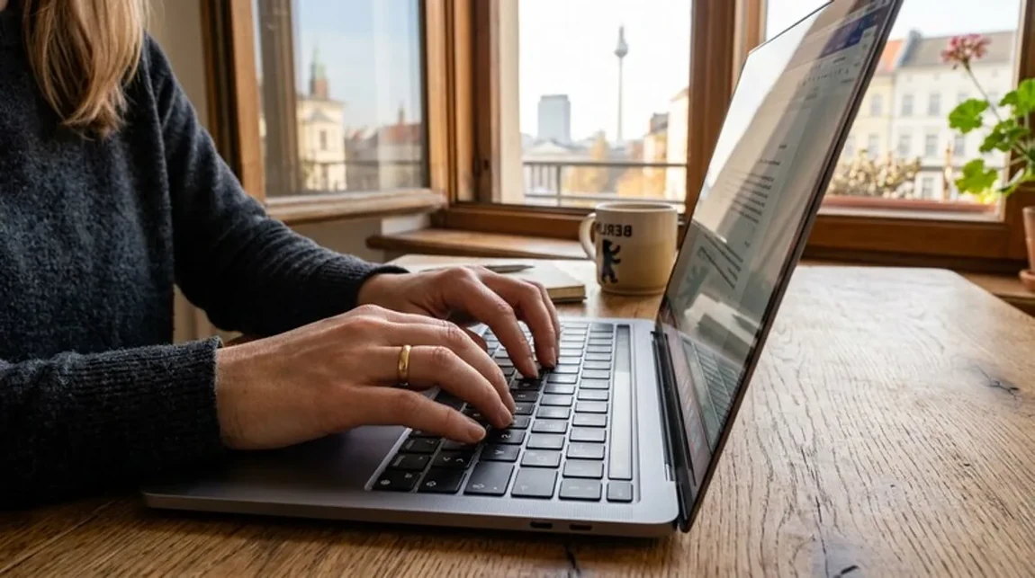 Frist Haende Tippen Tastatur Laptop Schreibtisch Nah Berlin - Spekulationsfrist Ratgeber