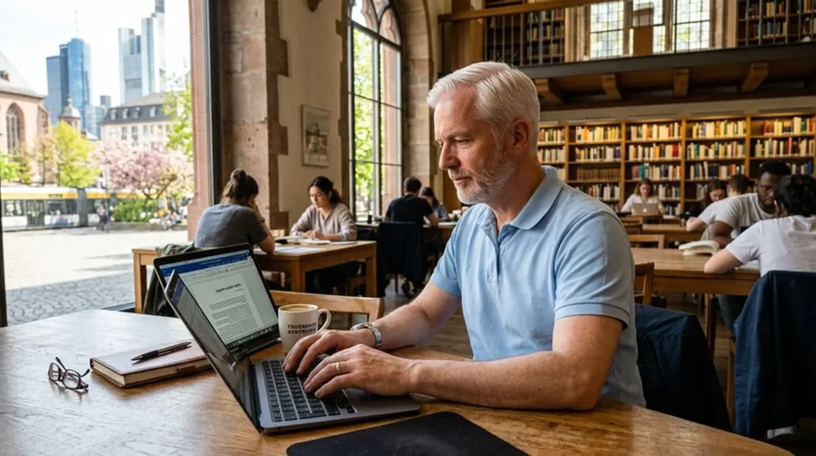 Berater Mann Erklaert Spekulationsfrist Laptop Grafik Tisch Berlin Spekulationsfrist