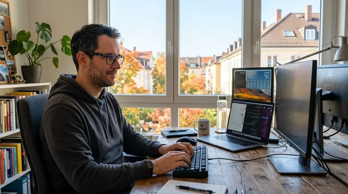 Berater Mann Erklaert Spekulationsfrist Laptop Grafik Tisch Berlin Spekulationsfrist