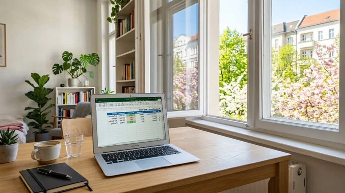 Steuer Kaffeetasse Laptop Schreibtisch Morgens Hell Muenchen - Spekulationsfrist Ratgeber